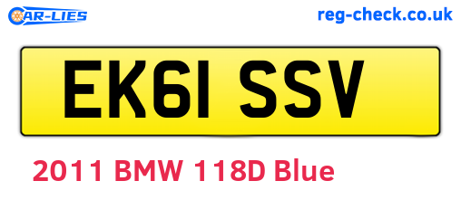 EK61SSV are the vehicle registration plates.