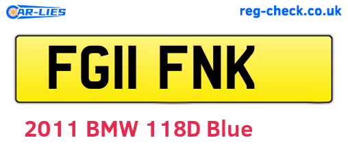 FG11FNK are the vehicle registration plates.