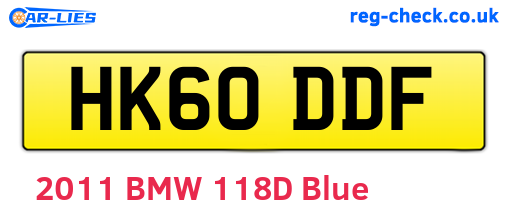HK60DDF are the vehicle registration plates.