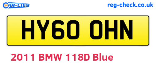 HY60OHN are the vehicle registration plates.