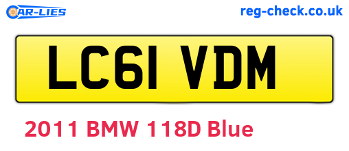 LC61VDM are the vehicle registration plates.