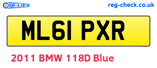 ML61PXR are the vehicle registration plates.