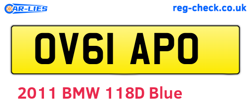 OV61APO are the vehicle registration plates.