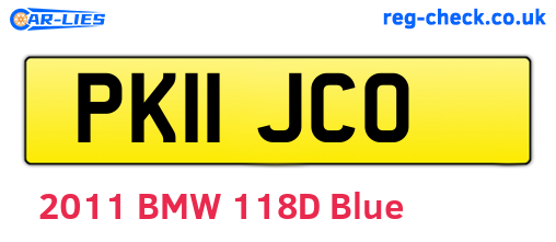 PK11JCO are the vehicle registration plates.