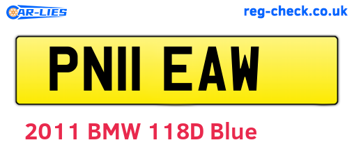PN11EAW are the vehicle registration plates.
