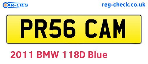 PR56CAM are the vehicle registration plates.