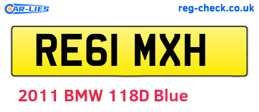 RE61MXH are the vehicle registration plates.