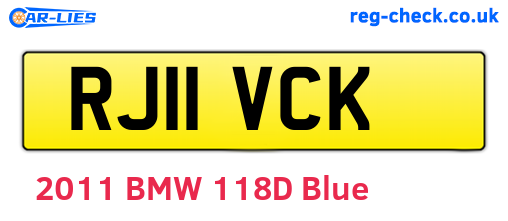 RJ11VCK are the vehicle registration plates.