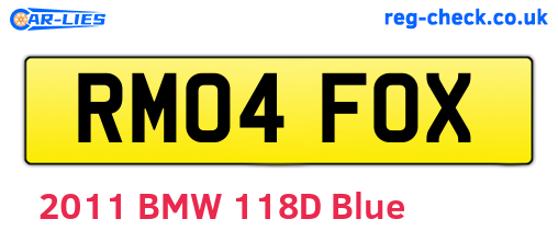 RM04FOX are the vehicle registration plates.