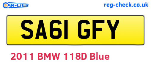 SA61GFY are the vehicle registration plates.