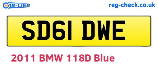 SD61DWE are the vehicle registration plates.