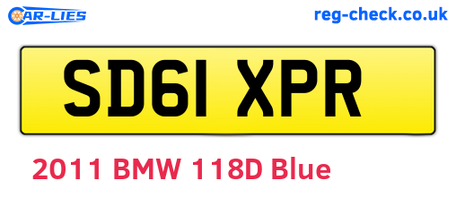 SD61XPR are the vehicle registration plates.