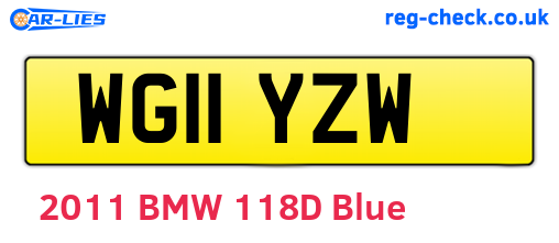 WG11YZW are the vehicle registration plates.