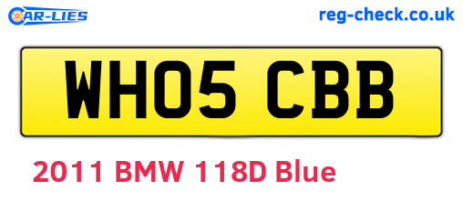 WH05CBB are the vehicle registration plates.