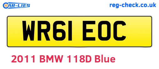 WR61EOC are the vehicle registration plates.
