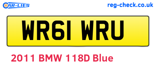 WR61WRU are the vehicle registration plates.