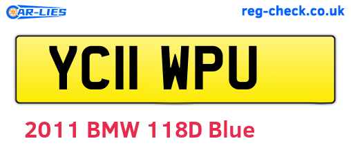 YC11WPU are the vehicle registration plates.