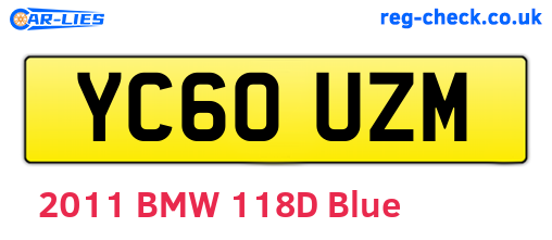 YC60UZM are the vehicle registration plates.