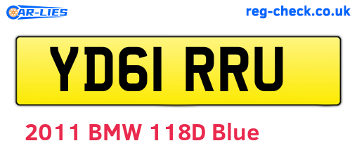 YD61RRU are the vehicle registration plates.
