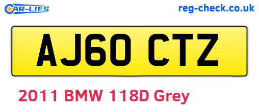 AJ60CTZ are the vehicle registration plates.