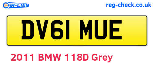 DV61MUE are the vehicle registration plates.