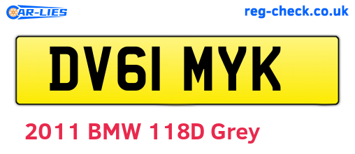 DV61MYK are the vehicle registration plates.