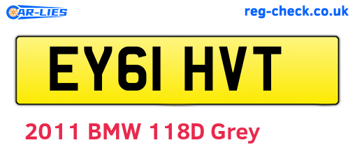 EY61HVT are the vehicle registration plates.