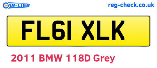 FL61XLK are the vehicle registration plates.