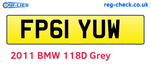 FP61YUW are the vehicle registration plates.
