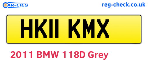 HK11KMX are the vehicle registration plates.