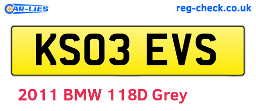 KS03EVS are the vehicle registration plates.