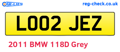 LO02JEZ are the vehicle registration plates.