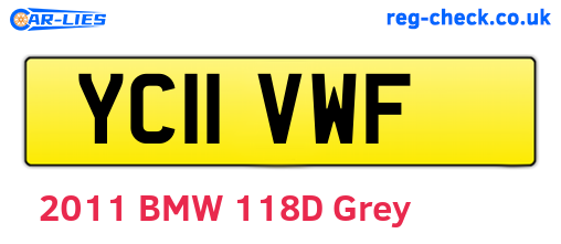 YC11VWF are the vehicle registration plates.