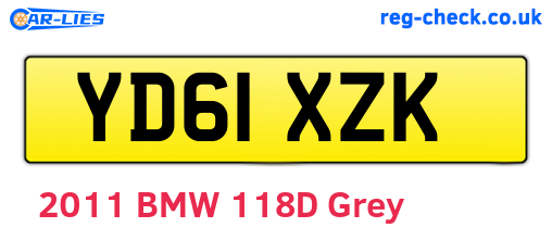 YD61XZK are the vehicle registration plates.