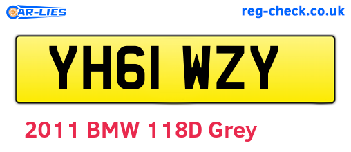 YH61WZY are the vehicle registration plates.