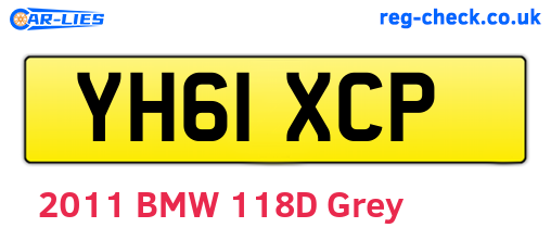 YH61XCP are the vehicle registration plates.