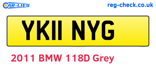 YK11NYG are the vehicle registration plates.