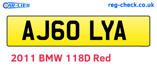 AJ60LYA are the vehicle registration plates.