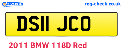 DS11JCO are the vehicle registration plates.