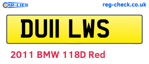 DU11LWS are the vehicle registration plates.