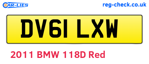 DV61LXW are the vehicle registration plates.