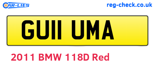 GU11UMA are the vehicle registration plates.