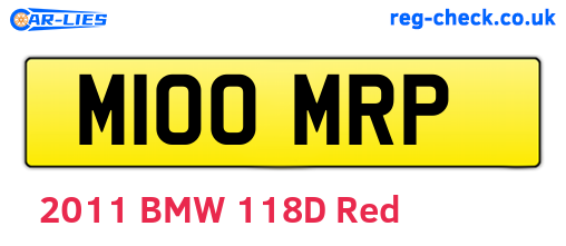 M100MRP are the vehicle registration plates.