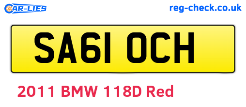 SA61OCH are the vehicle registration plates.
