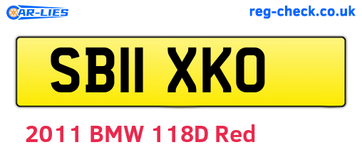 SB11XKO are the vehicle registration plates.