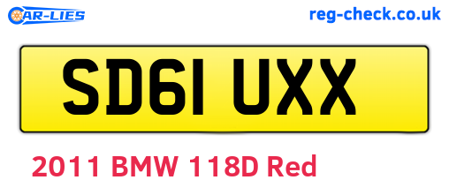 SD61UXX are the vehicle registration plates.