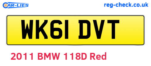 WK61DVT are the vehicle registration plates.