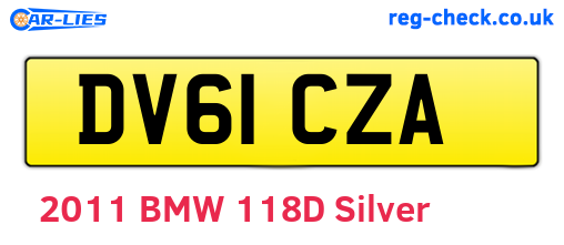 DV61CZA are the vehicle registration plates.