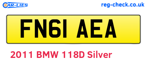 FN61AEA are the vehicle registration plates.