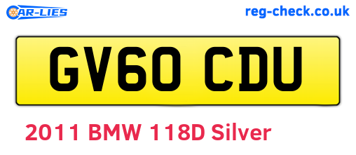 GV60CDU are the vehicle registration plates.